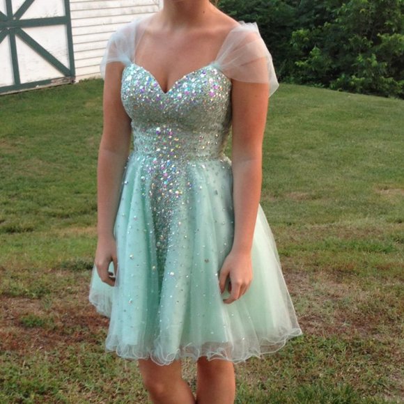 slim fit dress slacks Green sweetheart neck tulle lace short prom dress, green homecoming dr –  dresstby main image 0